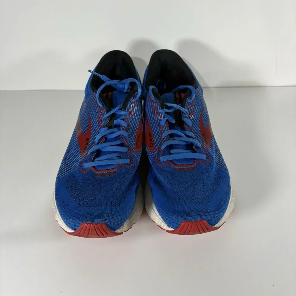Brooks Transcend 7 Mens Size 11.5 Blue Red Athletic Running Shoes Sneakers